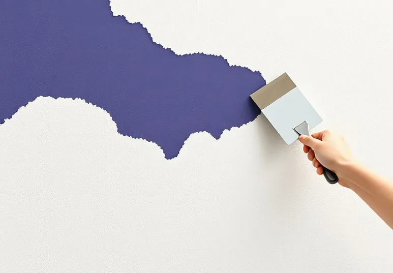 Application d'un enduit décoratif à la lisseuse sur un mur